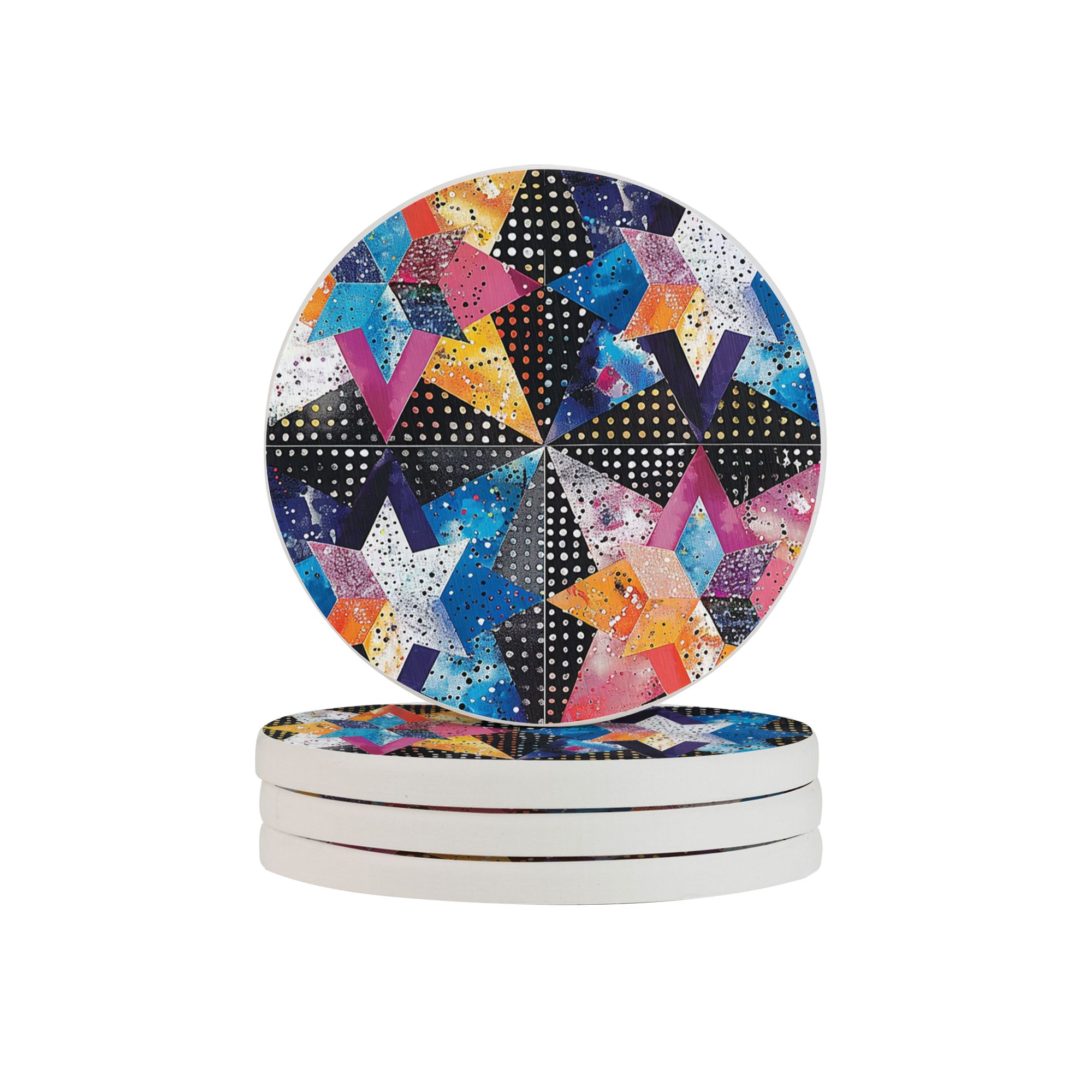 geometric-pattern-round-ceramic-coaster